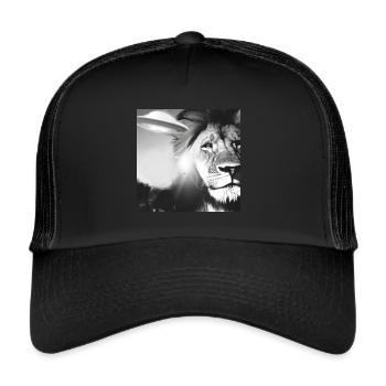 selfie, lion, ovni, vintage, rétro, photo - Casquette trucker  - noir/noir - Devant