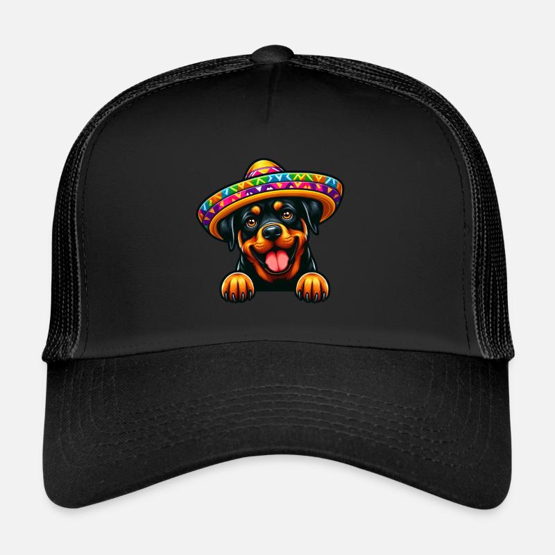 Célébration du Cinco de Mayo Rottweiler Mexique Casquette trucker 