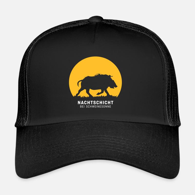 Nachtschicht bei Schweinesonne! Jäger Shirt Jaeger Trucker Cap
