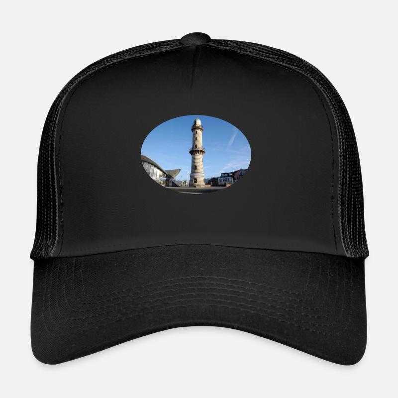 Leuchtturm und Teepott - Trucker Cap - Schwarz/Schwarz