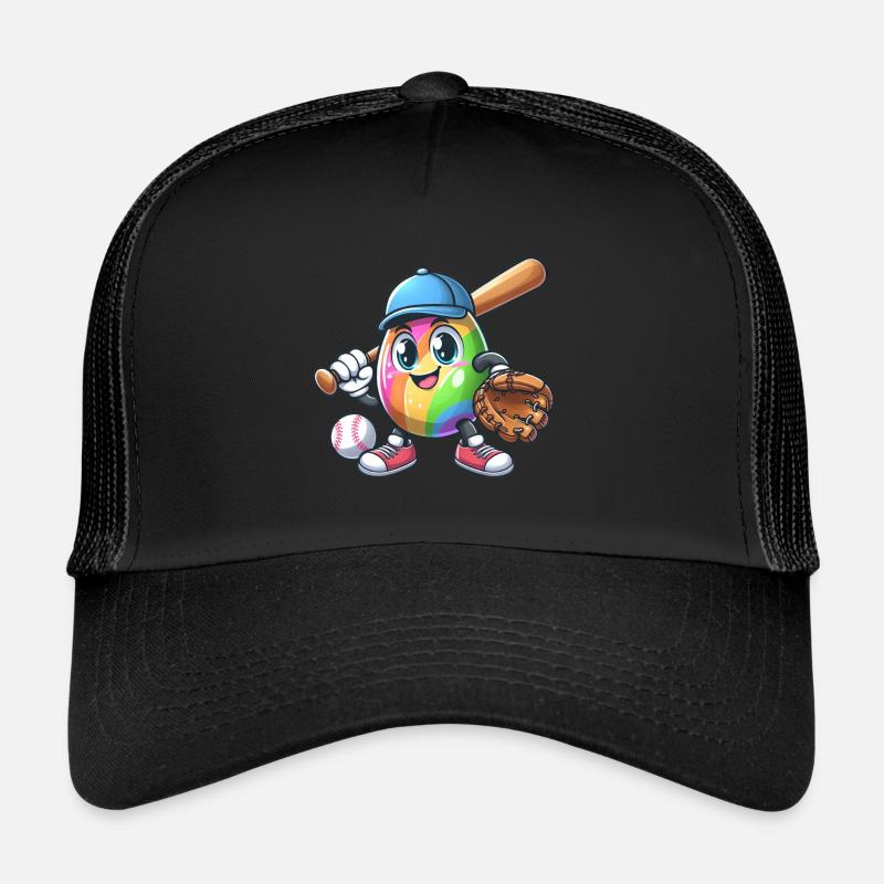 Conception de baseball d’oeuf de Pâques pour les fans de baseball Casquette trucker 