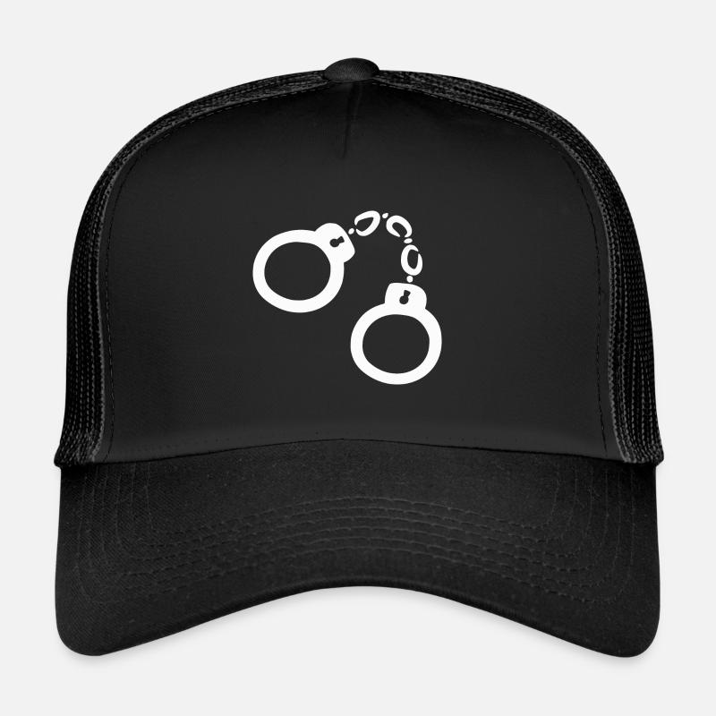 Menottes illustration vectorielle blanc - Casquette trucker  - noir/noir