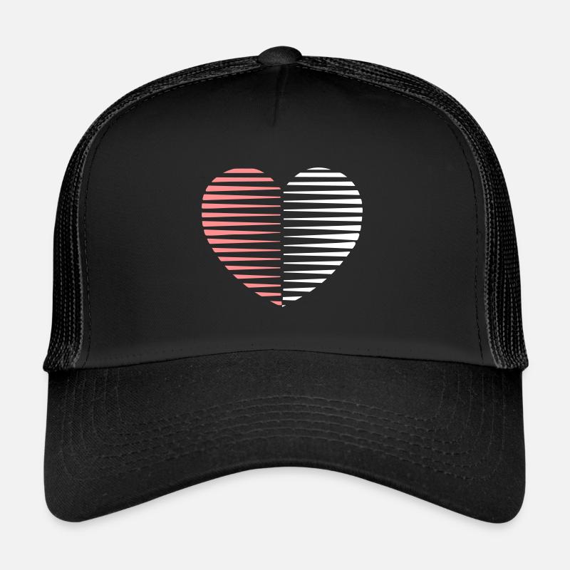Robustes rosa weißes Herz Trucker Cap