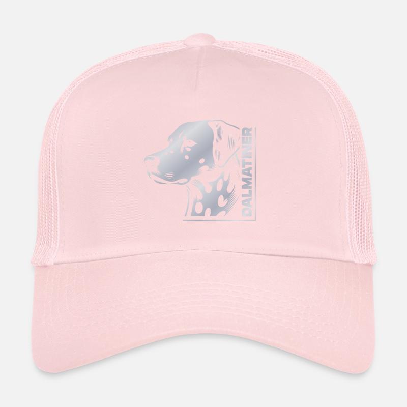 Dalmatian Portrait Drawing Head Silver Trucker Cap