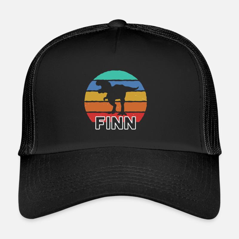 FINN - Beautiful boy name with dinosaur Trucker Cap