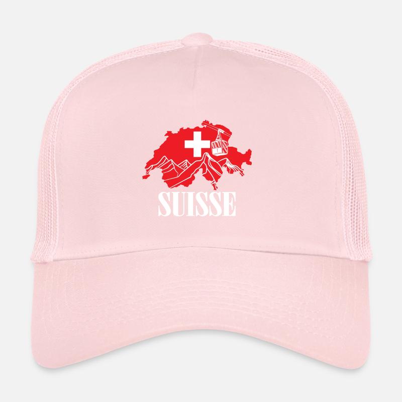 Suisse - Suisse Carte Drapeau Suisse Casquette trucker 