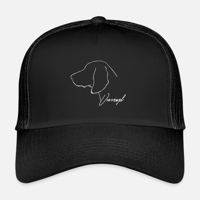 VIERAEUGL Brandlbracke Hund Jagdhunde Wilsigns - Trucker Cap - Schwarz/Schwarz