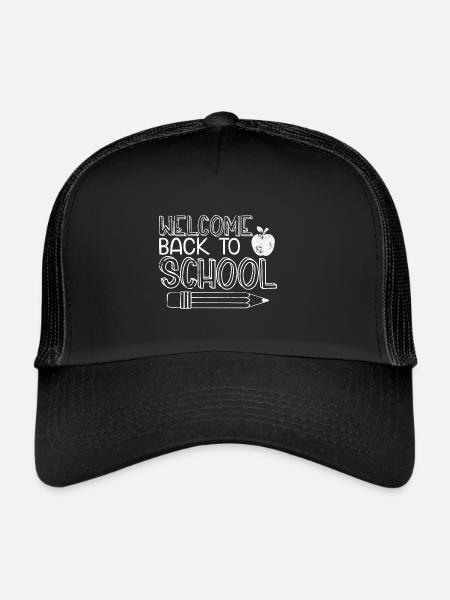 TO SCHOOL SCHOOL START SCHOOL START SCHOOL DAY SAYINGS - Trucker Cap - black/black - Front