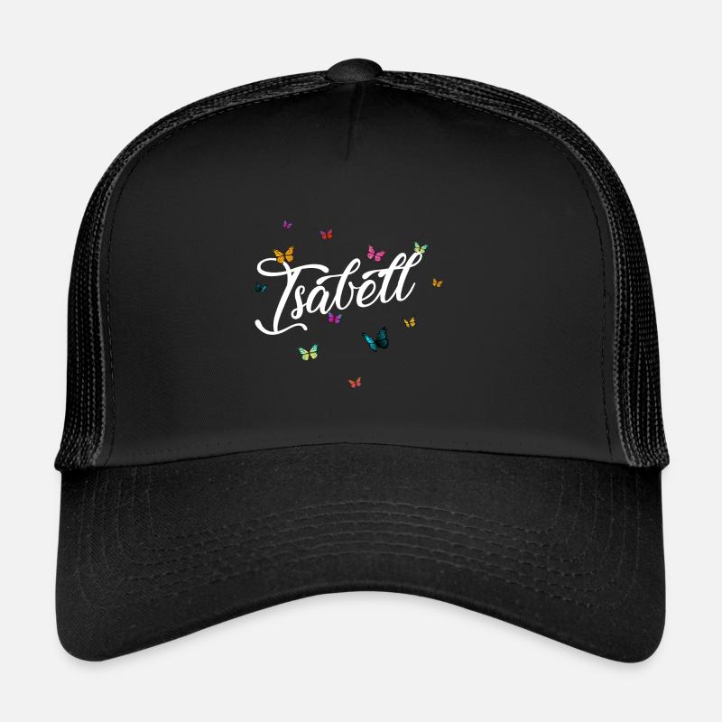 ISABELL - Mädchen Name mit bunten Schmetterlingen Trucker Cap