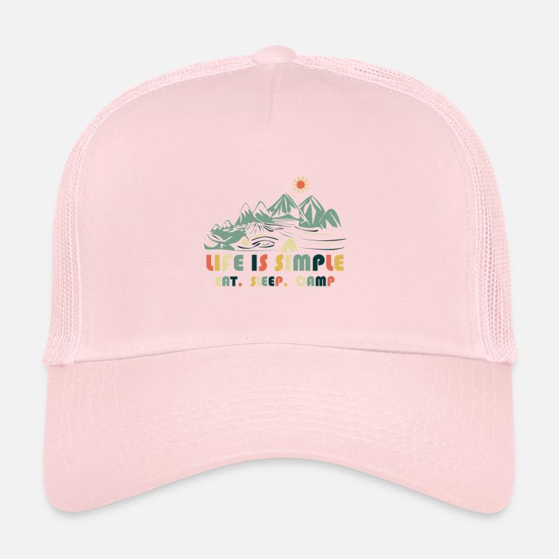 La vie est simple. Manger. Dormir. Camp Casquette trucker 