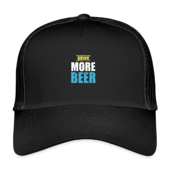 Bier Motiv Geschenk saufen Party Alkohol - Trucker Cap - Schwarz/Schwarz - Vorne