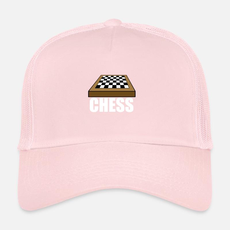 Chess board black white brown game chess tower Trucker Cap
