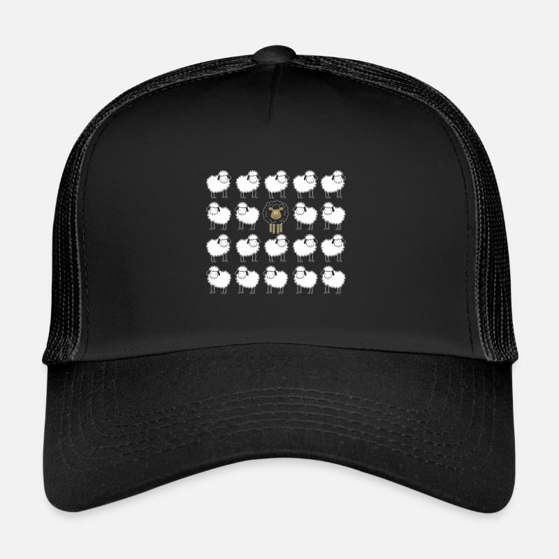 schwarzes Schaf Außenseiter Tier Geschenk Familie - Trucker Cap - Schwarz/Schwarz