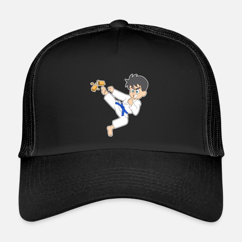 Karate Comic Boy Kick Fun Shirt Kids Gift Trucker Cap