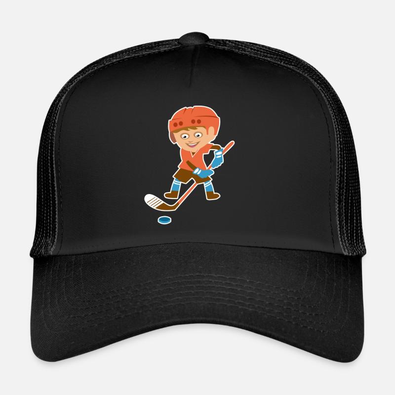 Hockey Comic Boy Puk Racket Gift Kawaii Trucker Cap