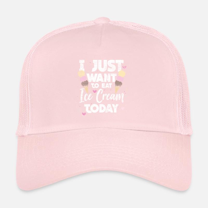 Eiscreme Eis lecker vintage Waffel essen Geschenk Trucker Cap