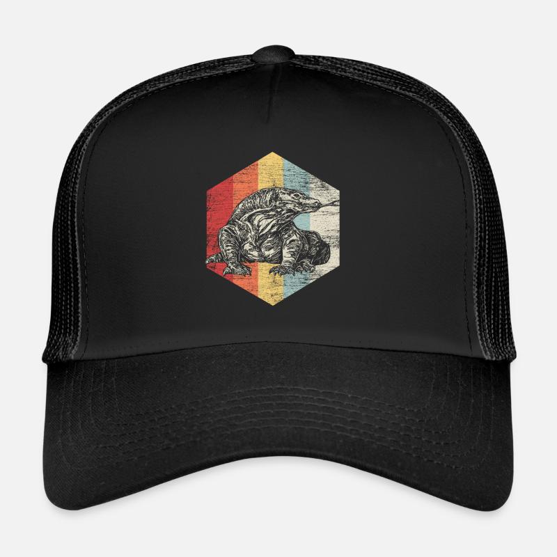 Waran Komodowaran Reptil Echse Krokodil Thailand - Trucker Cap - Schwarz/Schwarz