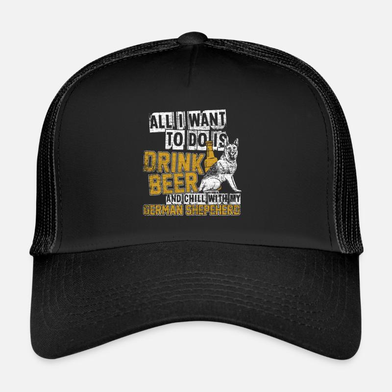 German shepherd watchdog animal gift beer Trucker Cap