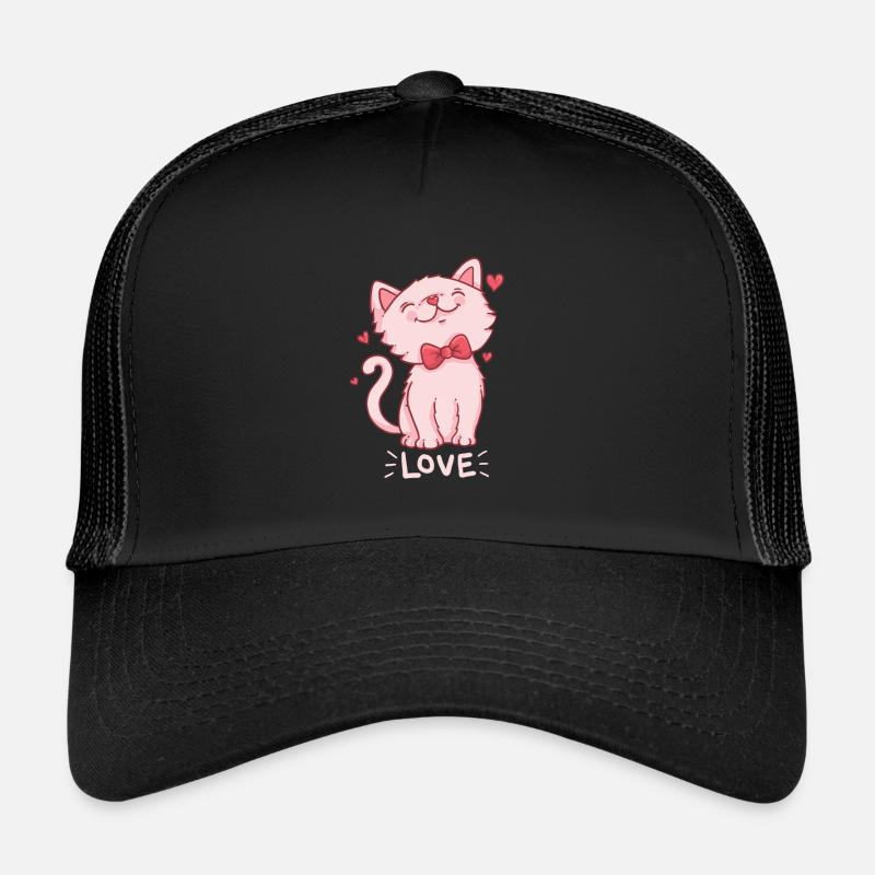 entzückende rosa Katze Herz Geschenkidee Love Trucker Cap