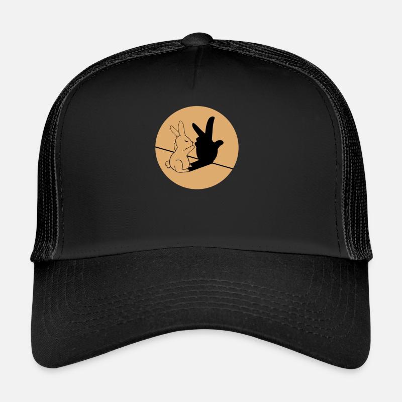 Idée de cadeau de Pâques rétro lapin drôle - Casquette trucker  - noir/noir