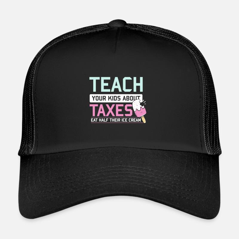 Lehren Kinder Finanzen Geld Steuern Geschenkidee - Trucker Cap - Schwarz/Schwarz