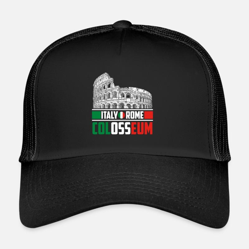 Italien Rom Kolosseum - Trucker Cap - Schwarz/Schwarz