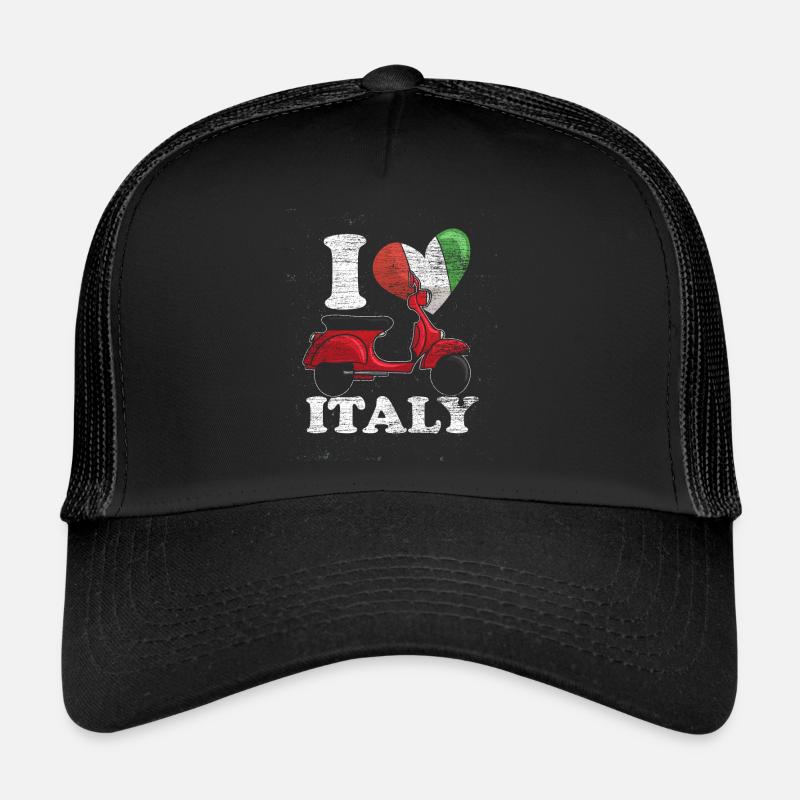 Italien - Trucker Cap - Schwarz/Schwarz