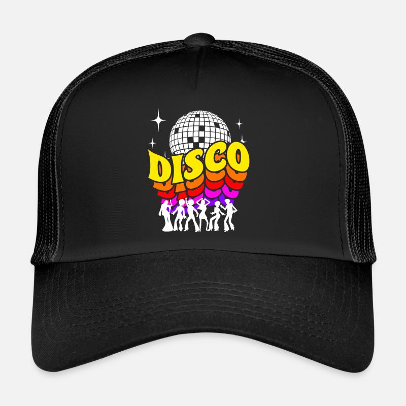 Chemise rétro Disco 70s - Casquette trucker  - noir/noir