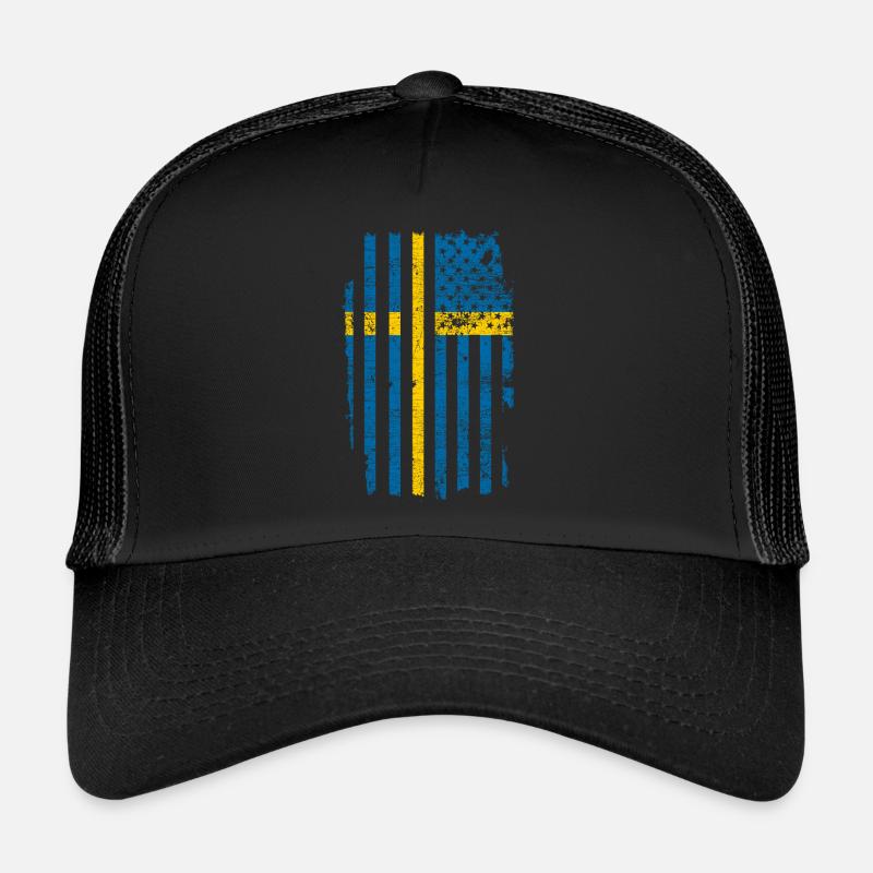 Schweden USA Flagge Trucker Cap