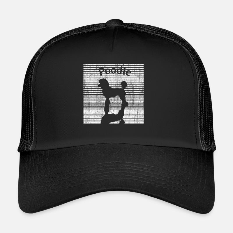 Caniche noir blanc Casquette trucker 
