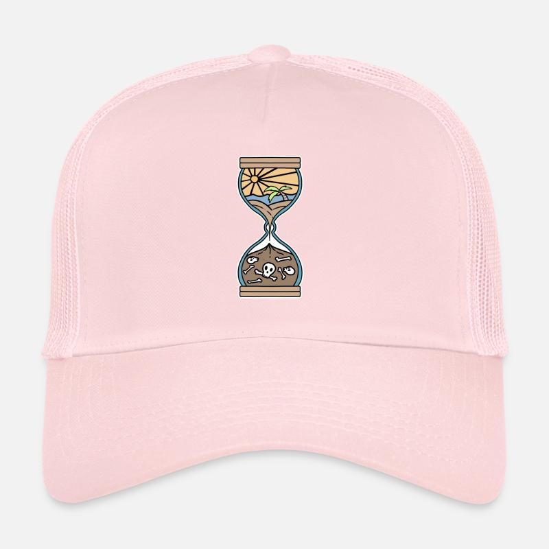 Life sense time years hourglass sky hell tattoo Trucker Cap