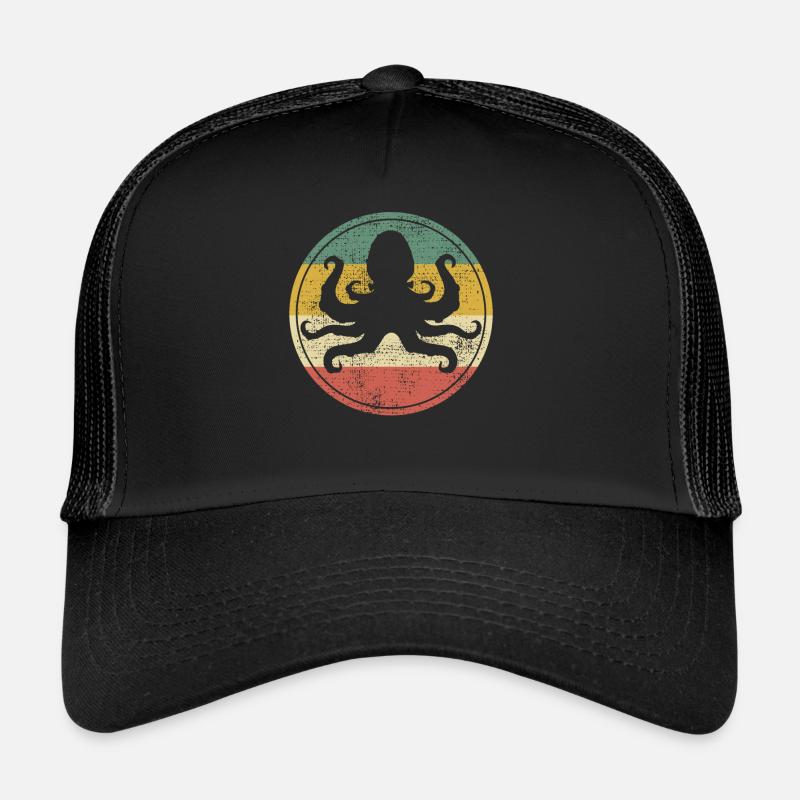 Oktopus - Trucker Cap - Schwarz/Schwarz
