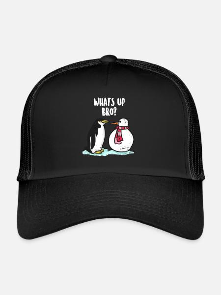 Cadeau de Pôle Nord Pingouin Pôle Sud - Casquette trucker  - noir/noir - Devant