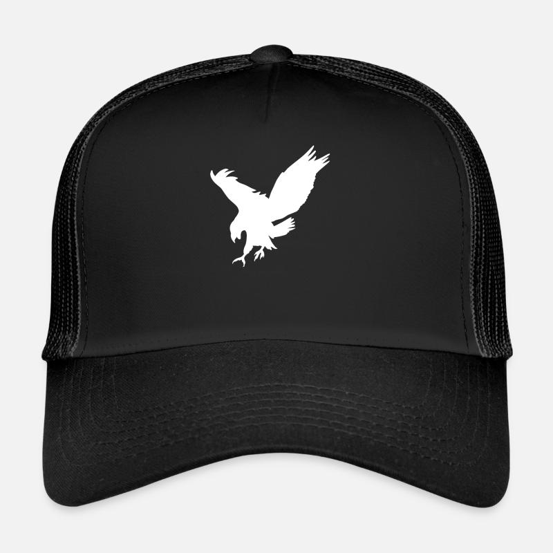 L'aigle blanc - Casquette trucker  - noir/noir