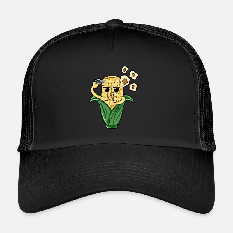 Popcorn Corn Suicide Cartoon Trucker Cap