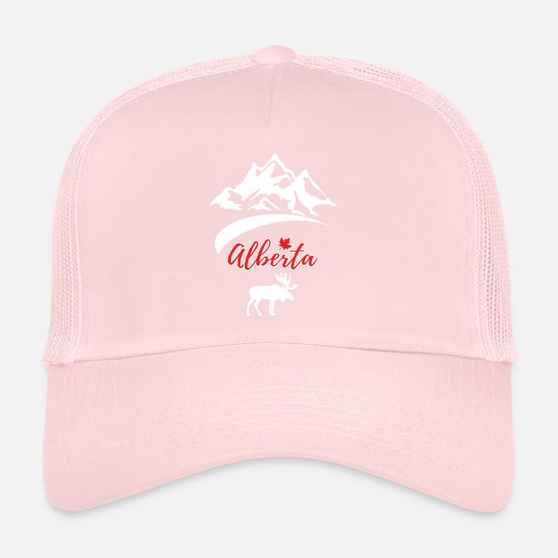 Alberta Canada White Moose Gift Trucker Cap