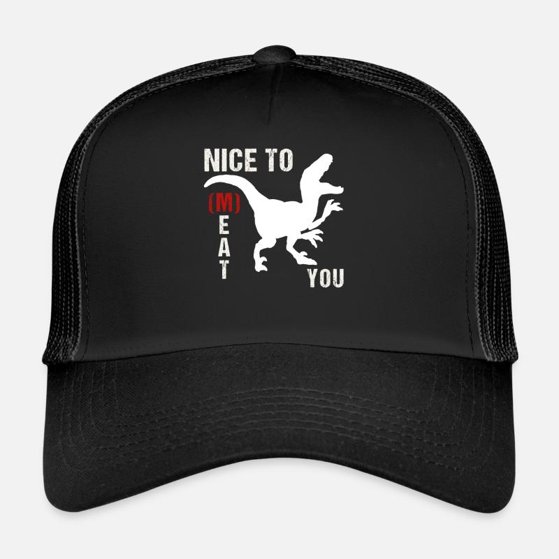 schön dich zu essen raptor - Trucker Cap - Schwarz/Schwarz