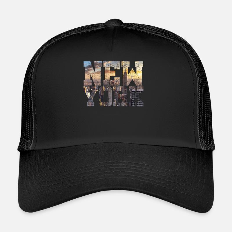 New York Big Apple - Trucker Cap - Schwarz/Schwarz