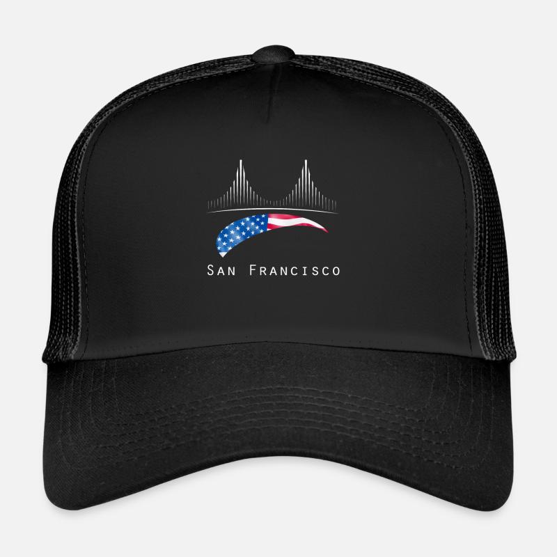 San Francisco Land Souvenir Gift - Trucker Cap - black/black
