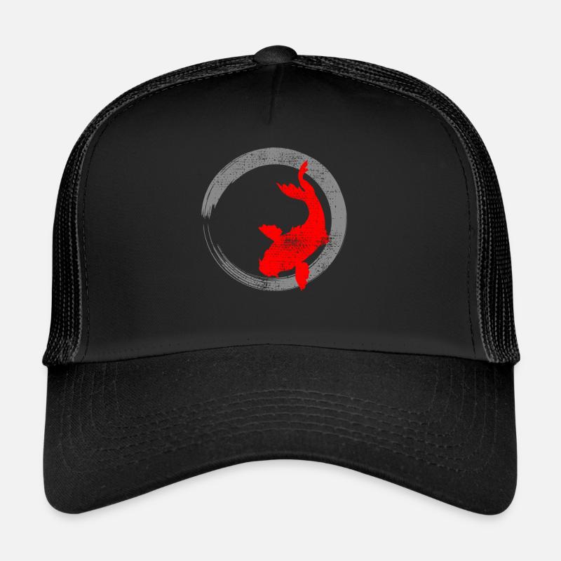 Koi Karpfen - Trucker Cap - Schwarz/Schwarz
