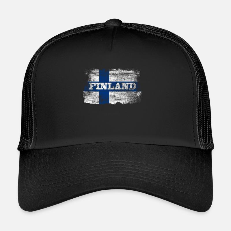 Finnland - Trucker Cap - Schwarz/Schwarz