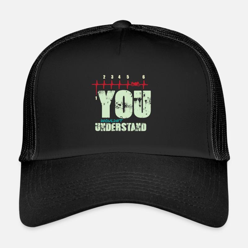 Motorrad Herzschlag - Trucker Cap - Schwarz/Schwarz