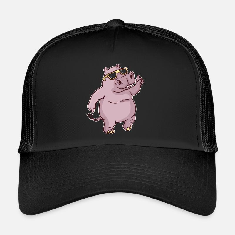 hippopotame - Casquette trucker  - noir/noir