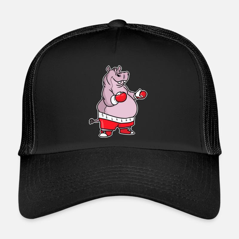 Hippopotamus boxing Trucker Cap