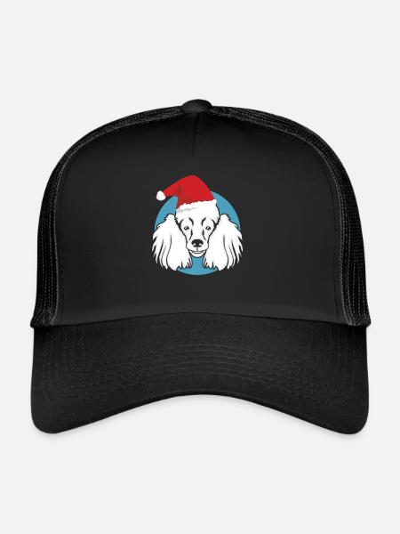 Dog Poodle Pet Cute - Trucker Cap - black/black - Front