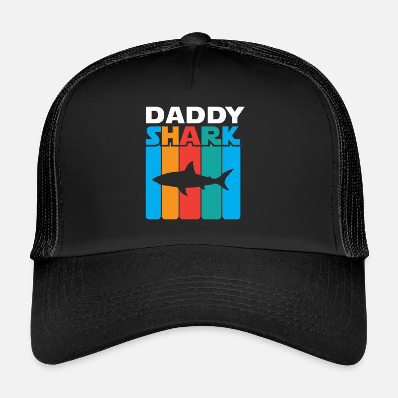 Daddy Shark - Trucker Cap - Schwarz/Schwarz