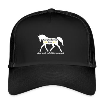 Champion Service Team ohne mich..... - Trucker Cap - Schwarz/Schwarz - Vorne