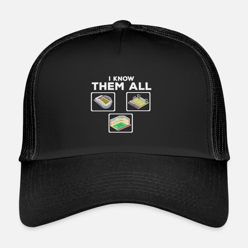 I KNOW THEMIch kenne Sie alle Groundhopping Stadio - Trucker Cap - Schwarz/Schwarz