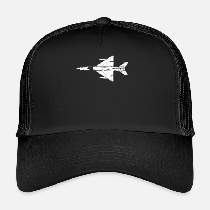 MiG 21 Flugzeuggeschenk - Trucker Cap - Schwarz/Schwarz
