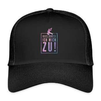 Heute schütte ich mich zu - Trucker Cap - Schwarz/Schwarz - Vorne